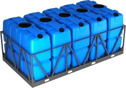 Пластиковая ёмкость в обрешётке 10000 литров, арт.: SK 2000х5, цвет: синий, код: 12704