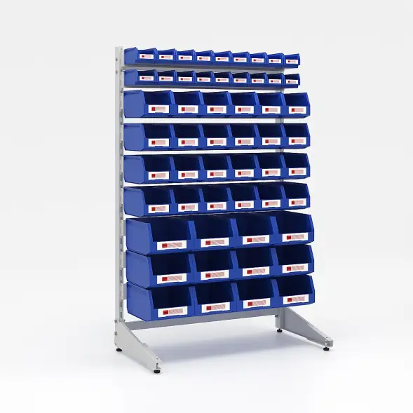 Стеллаж односторонний L1500 №21 (1425х940х500) светло-серый