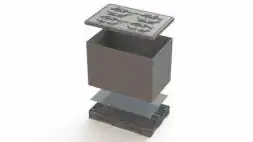 Крупногабаритный разборный пластиковый облегчённый контейнер Polybox, 1210x810x350/1100 мм, серый [PolyBox]