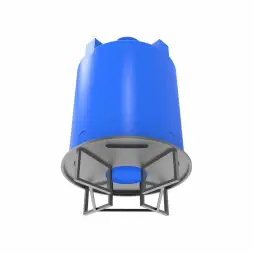 Емкость T 5000 л под плотность до 1,2 г/см3 синяя на основании для полного слива F