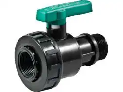 Кран шаровый пластиковый с внешней резьбой, 1 дюйм, черный [КШ 1]