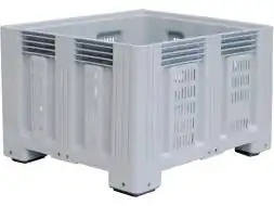 Крупногабаритный перфорированный пластиковый контейнер на ножках TR-Box, 1200х1000х758 мм, серый [TR-Box 1210 P (758)]