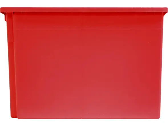 Ящик пластиковый сплошной, 600x400x400 мм, 75 л, красный [605 ГД]