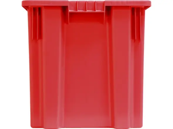 Ящик пластиковый сплошной, 600x400x400 мм, 75 л, красный [605 ГД]