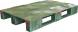 Паллет (поддон) пластиковый усиленный сплошной на 3-х полозьях, 1200х800х150 мм, зеленый [TR 1208-1-1]