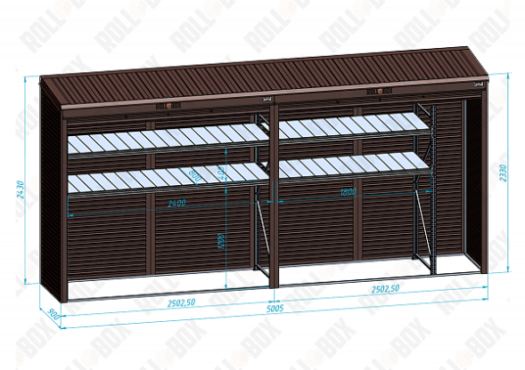 Шкаф уличный ROLL‑BOX VILLAGE ROOF XL-2.2