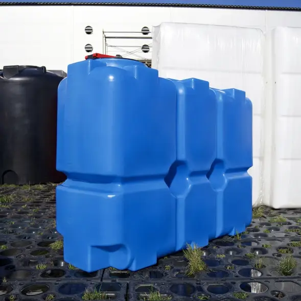 Емкость ST 2000л под плотность до 1.5 г/см3 с откидной крышкой синяя