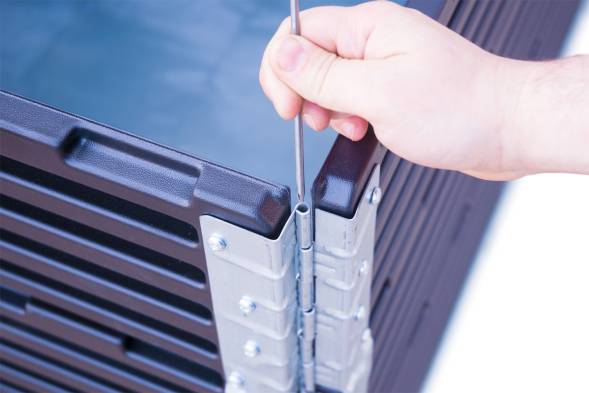 Усиленная складная паллетная рама (евроборт), 1200х800х200 мм, серый