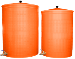 Бочка пластиковая садовая с краном 3/4&quot; из латуни для дождевой воды и полива, 150л, терракотовый [352]