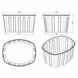 Ванна пластиковая пищевая О, 1000 л, HDPE, зеленый [131.0000.401.000]