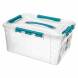 Ящик для хранения универсальный с замками и ручкой Grand box, 15,3л, голубой