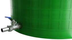 Бочка пластиковая садовая с краном 3/4&quot; из латуни для дождевой воды и полива, 300л, зеленый [333]