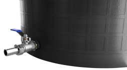 Бочка пластиковая садовая с краном 3/4&quot; из латуни для дождевой воды и полива, 300л, черный [343]