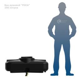 Бак пластиковый душевой с подогревом и уровнемером «РОСА», 250 л, черный [DRS250S112]