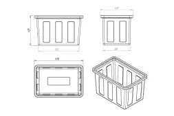 Ванна пластиковая пищевая К, 90 л, HDPE, зеленый [132.0090.401.0]