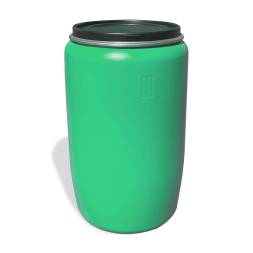 Бочка пластиковая с крышкой и металлическим обручем, 227 л, синий [22010006]