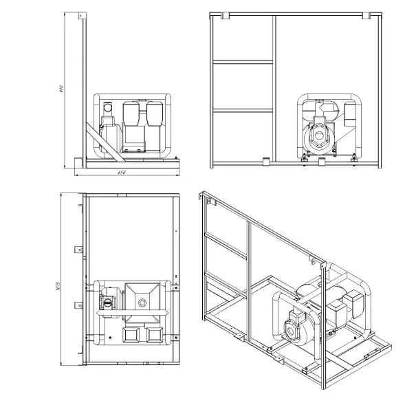 Рама съемная универсальная для мотопомпы