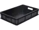 Ящик пластиковый с ручками сплошной, 600x400x120 мм, черный [704.03.01]