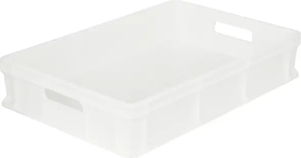 Ящик пластиковый с ручками сплошной, 600x400x120 мм, черный [704.03.01]