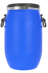 Бочка пластиковая с металлическим обручем и ручками, 30 л, синий [БП30.02/04]