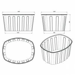 Ванна пластиковая пищевая О, 1000 л, HDPE, синий [131.1000.601.0]
