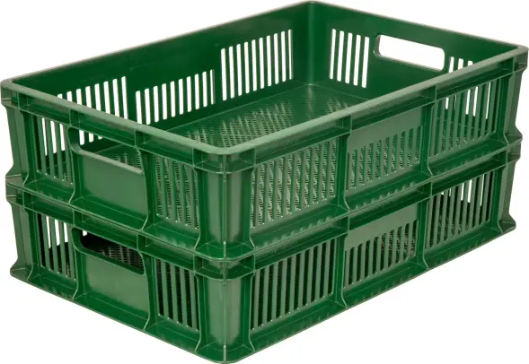 Ящик пластиковый перфорированный, 600x400x140 мм, 27 л, синий [705.01.01]