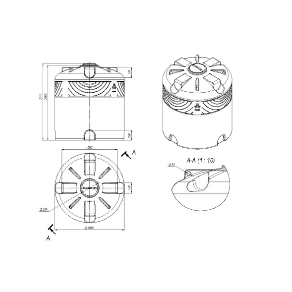 Емкость пластиковая для хранения удобрений (КАС/ЖКУ) ЭКОПРОМ TR, 5500 л, красный [107.5500.101.001]