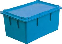 Ящик пластиковый сплошной, 450x300x223 мм, 30 л, синий [416]
