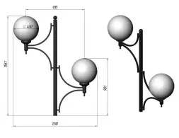 Стальной фонарный столб Т-29 со светильником 5,130 м