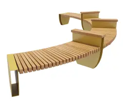 Скамейка стальная радиусная «Бонго» без спинки 1 м.п. (композит)