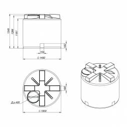 Емкость рециклинговая R T 2000 л