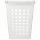 Корзина для белья с поворотной крышкой узкая, белая