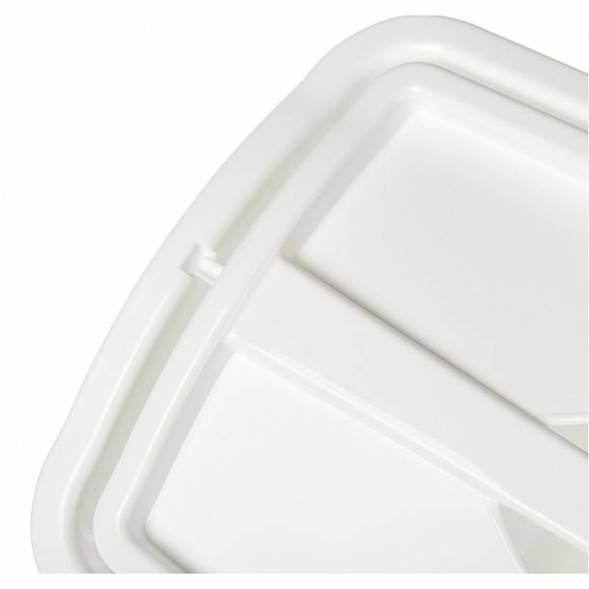 Корзина для белья с поворотной крышкой узкая, белая