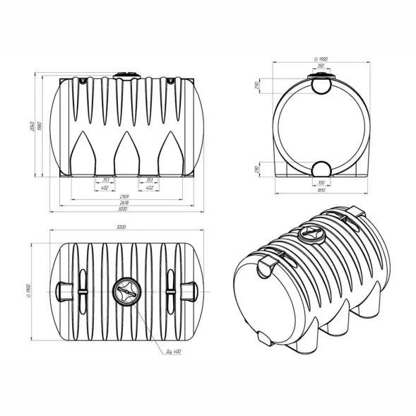 Емкость КАС 8000 HR красный