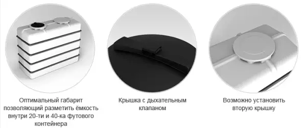 Емкость K 3000л под плотность до 1.5 г/см3 белая с откидной крышкой в обрешетке