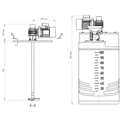 Установка для приготовления флокулянта для емкости дозировочной 100л