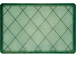 Ящик пластиковый перфорированный, 600×400×140 мм, 27 л, зелёный [705.01.03]