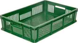 Ящик пластиковый перфорированный, 600×400×140 мм, 27 л, синий [705.01.03]