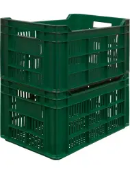 Ящик пластиковый перфорированный, 500x300x264 мм, 39,6 л, зеленый [112]