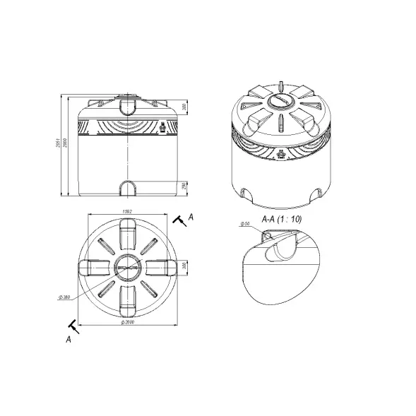Емкость TR 5500 с откидной крышкой зеленый