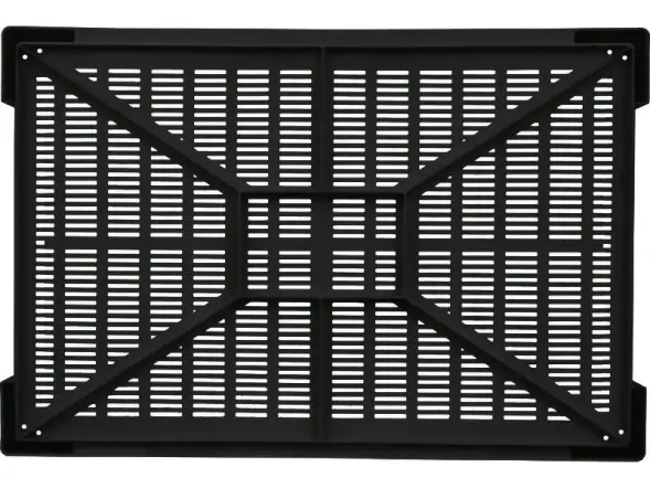 Ящик пластиковый перфорированный, 600x400x135 мм, 32,4 л, черный [119]