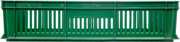 Ящик пластиковый перфорированный, 600×400×140 мм, 27 л, зелёный [705.02.01 м]