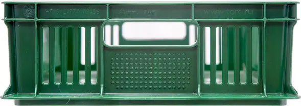 Ящик пластиковый перфорированный, 600×400×140 мм, 27 л, зелёный [705.02.01 м]
