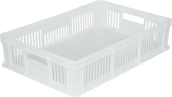 Ящик пластиковый перфорированный, 600×400×140 мм, 27 л, зелёный [705.02.01 м]