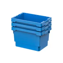 Контейнер пластиковый вкладываемый INSTORE, 600х400х370 мм, синий [KV 6437]