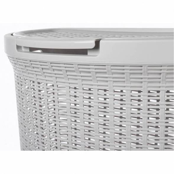 Корзина для белья Eco Style, 45л, светло-серый