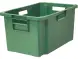 Ящик сплошной пластиковый, 600x400x300 мм, 52 л, зеленый [218-1]
