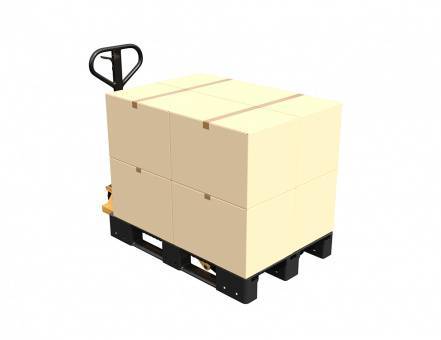 Паллет (поддон) пластиковый сплошной на 3-х полозьях, 1200x800x150 мм, ЭКО, черный [02.117F.98.R]