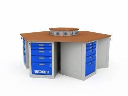 Верстак ДВК с 6 тумбами WOKER PRO 6005.2500