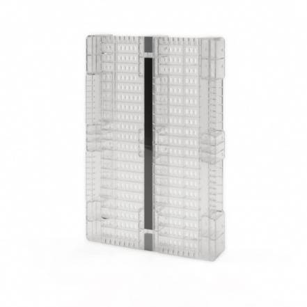 Паллет (поддон) пластиковый усиленный сплошной на 3-х полозьях, 1200x800x150 мм, серый [02.117.F.91.PEF.S.Т10X]